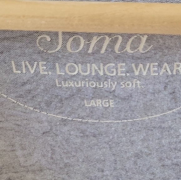 Soma Luxuriously Soft Paisley Deep Purple and Gray Print Scoop Neck Lounge Wear - Picture 7 of 7